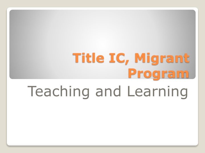 title ic migrant program teaching and learning n.w