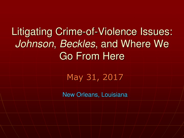 litigating crime of violence issues johnson n.w