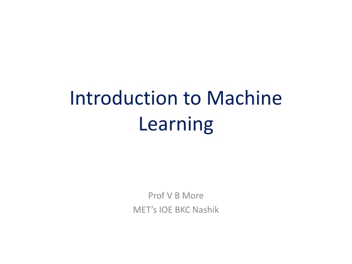 introduction to machine learning n.w