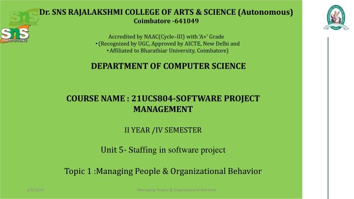 dr sns rajalakshmi college of arts science n.w