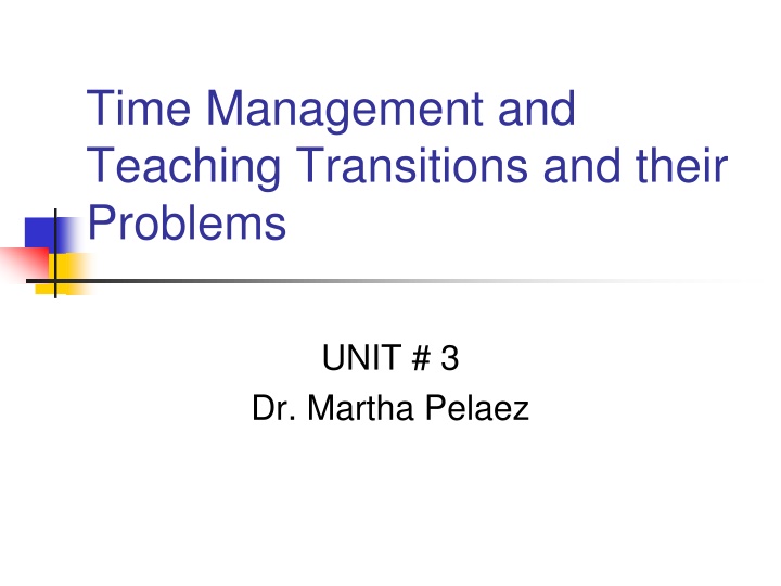 time management and teaching transitions n.w
