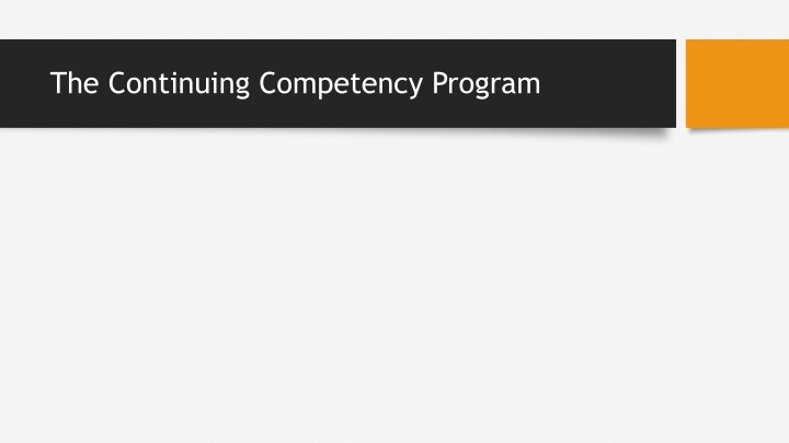 the continuing competency program the continuing n.w