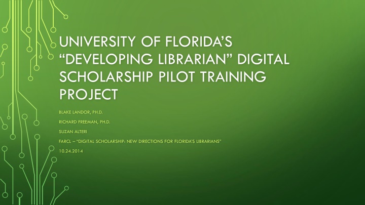 university of florida s developing librarian n.w