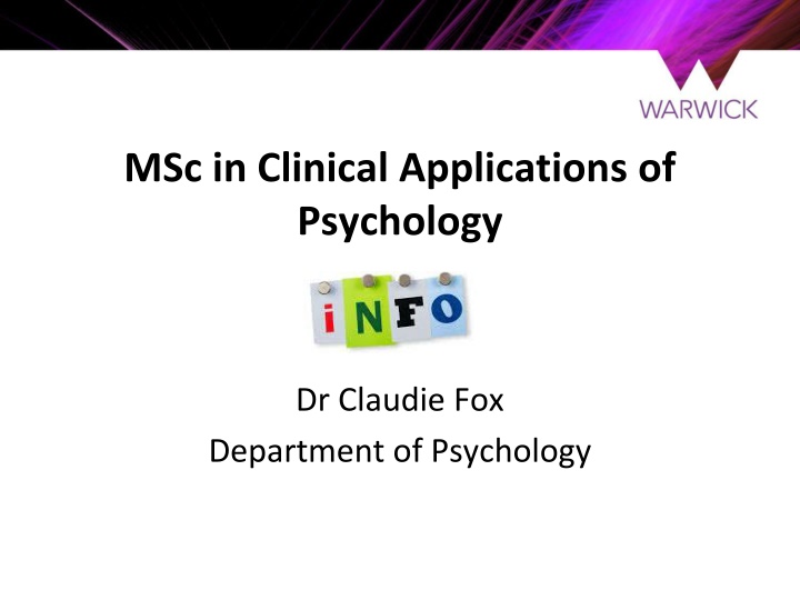 msc in clinical applications of psychology n.w
