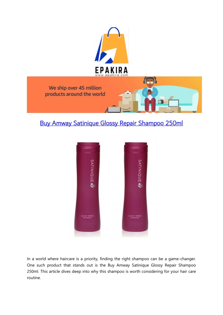 buy amway satinique glossy repair shampoo 250ml n.w