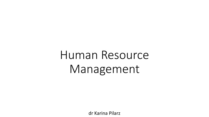 human resource management n.w