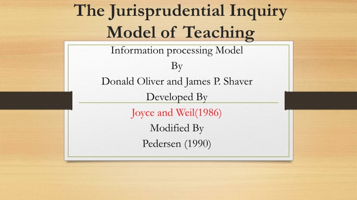 the jurisprudential inquiry model of teaching n.w