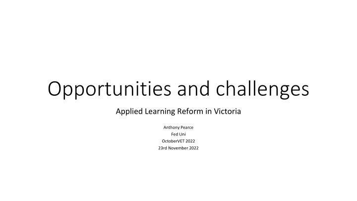 opportunities and challenges n.w