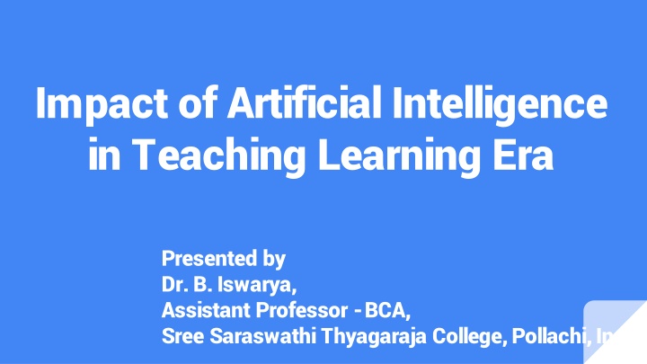 impact of artificial intelligence in teaching n.w