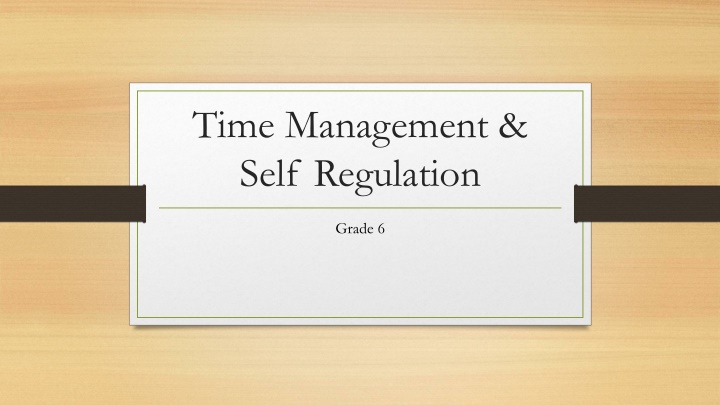 time management self regulation n.w