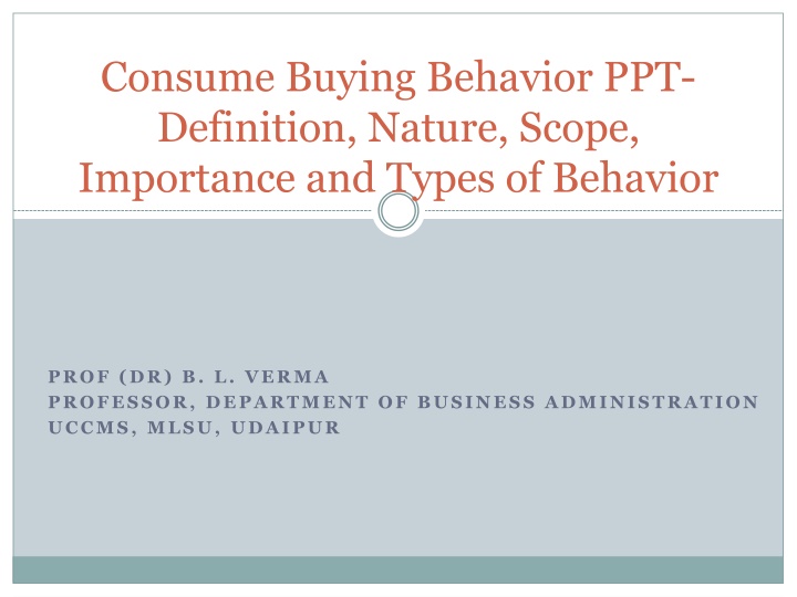 consume buying behavior ppt definition nature n.w