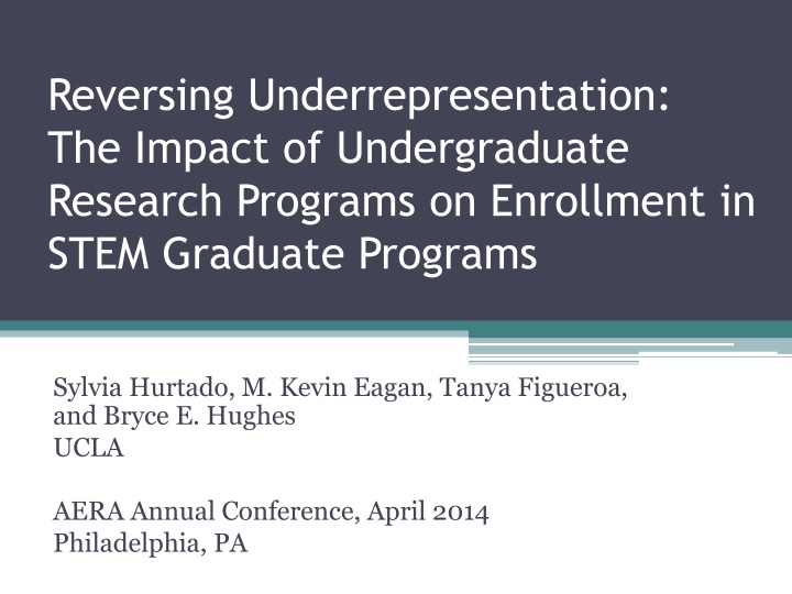 Impact of Undergraduate Research on STEM Graduate Enrollment