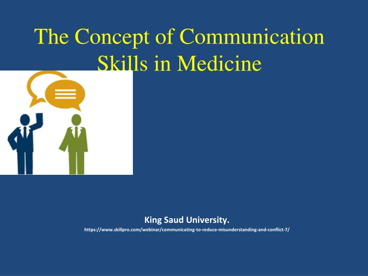 the concept of communication skills in medicine n.w