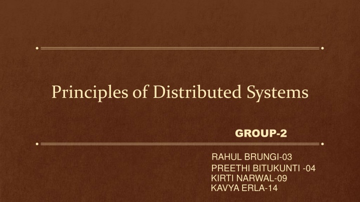 principles of distributed systems n.w