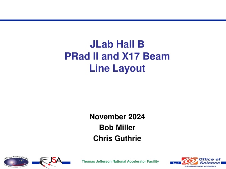 jlab hall b prad ii and x17 beam line layout n.w