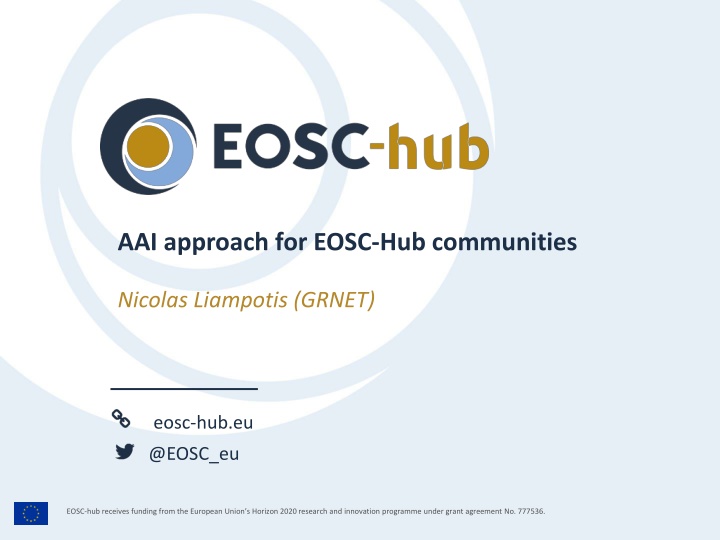 aai approach for eosc hub communities n.w