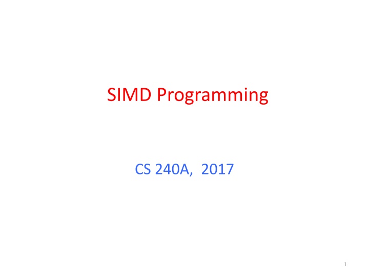 simd programming n.w