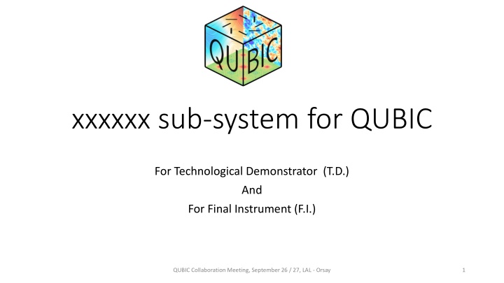 Status of QUBIC Sub-system for Technological Demonstrator and Final Instrument