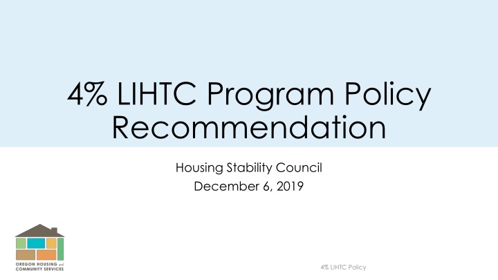 4 lihtc program policy recommendation n.w