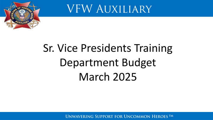 sr vice presidents training department budget n.w