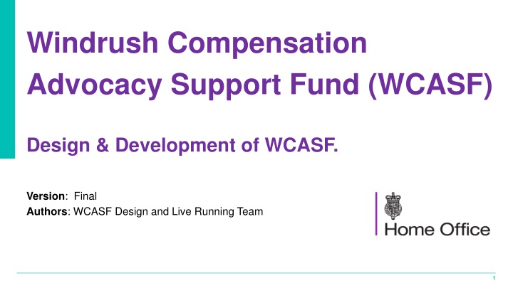 windrush compensation advocacy support fund wcasf n.w