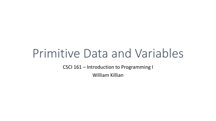primitive data and variables n.w