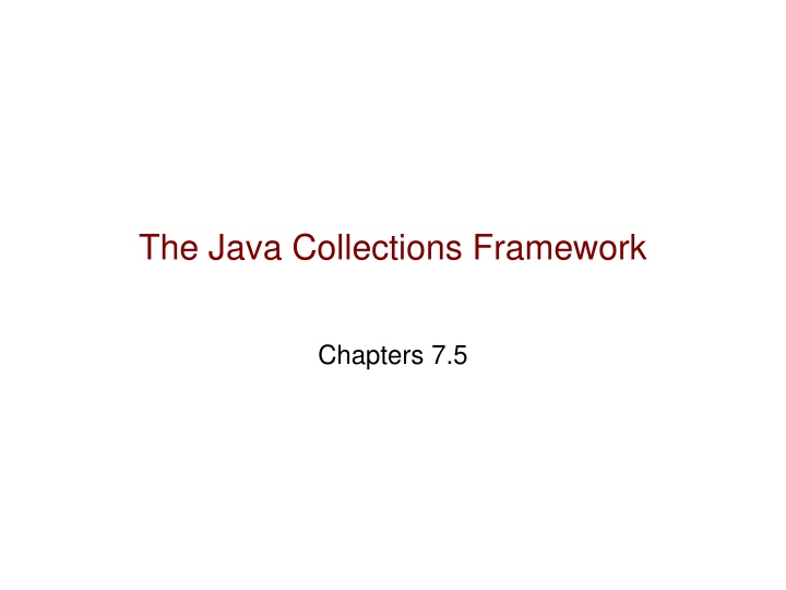 the java collections framework n.w