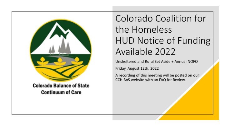 colorado coalition for the homeless hud notice n.w