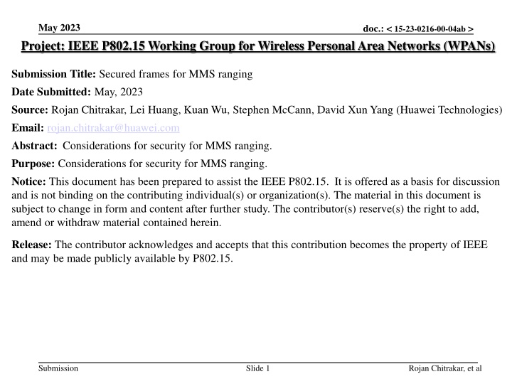 may 2023 project ieee p802 15 working group n.w