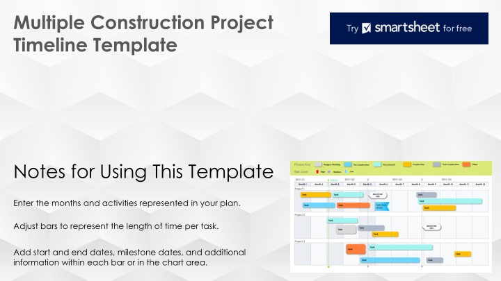 multiple construction project timeline template n.w
