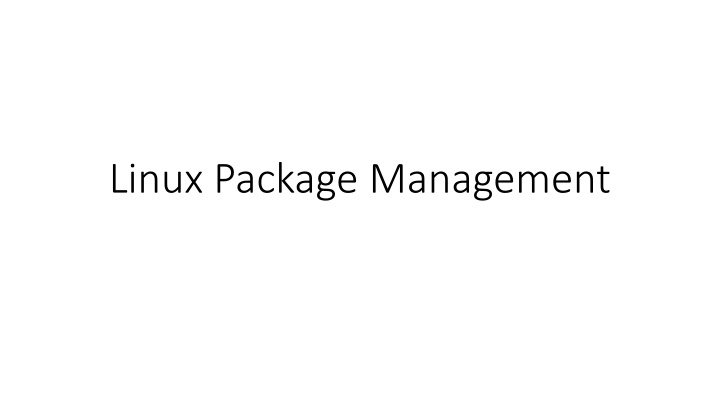 linux package management n.w