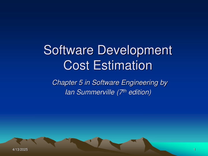software development cost estimation n.w