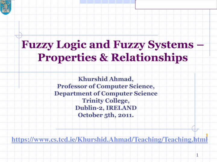 fuzzy logic and fuzzy systems properties n.w