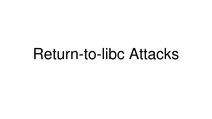return to libc attacks n.w