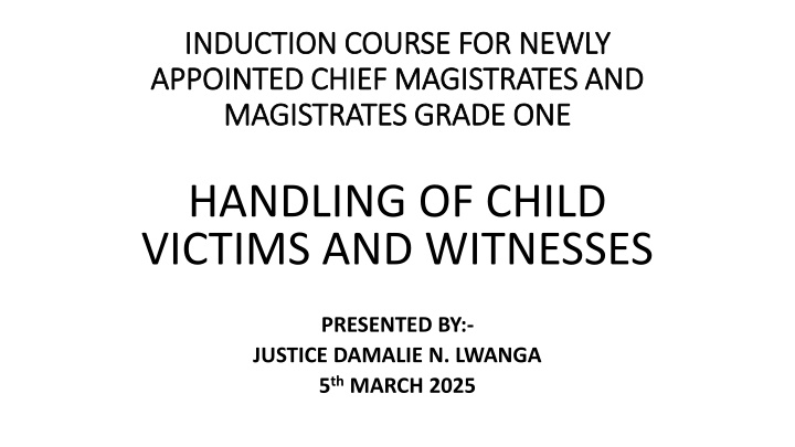 Handling Child Victims and Witnesses in Court