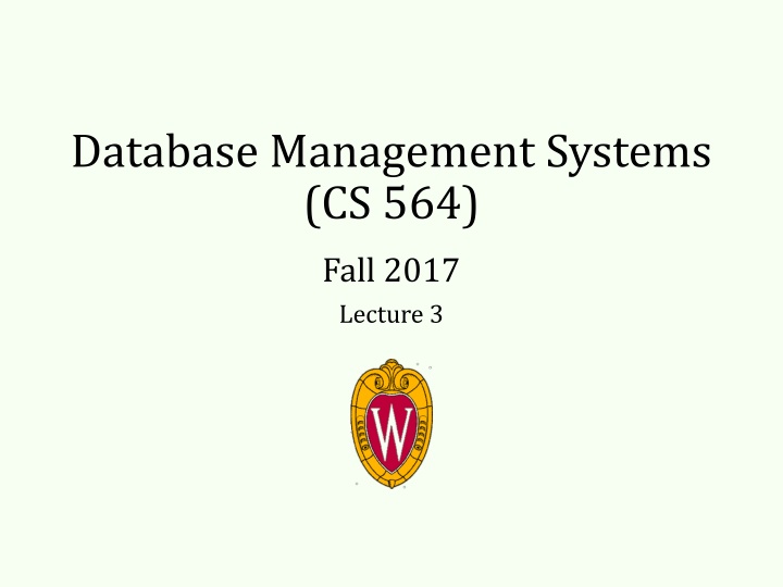 database management systems cs 564 n.w