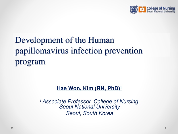 development of the human papillomavirus infection n.w