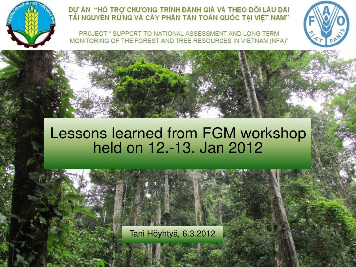 lessons learned from fgm workshop held n.w