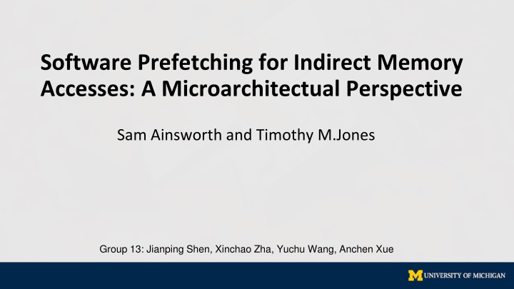 software prefetching for indirect memory accesses n.w