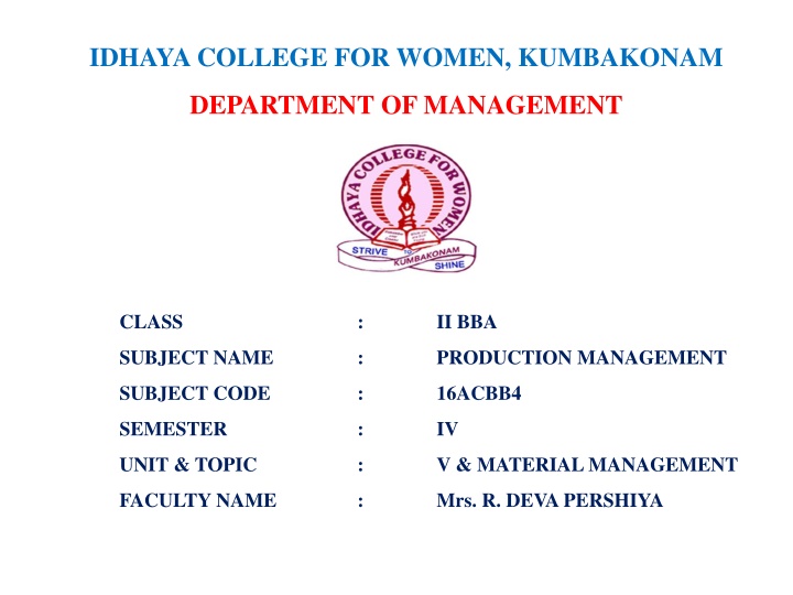 idhaya college for women kumbakonam n.w