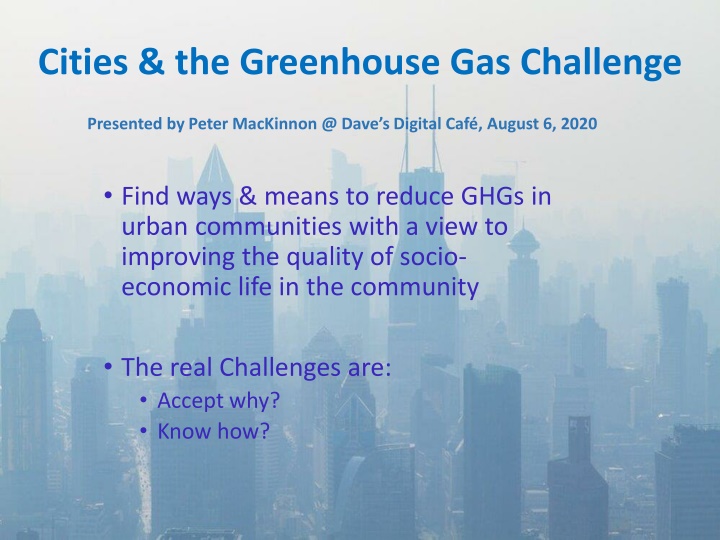 cities the greenhouse gas challenge n.w
