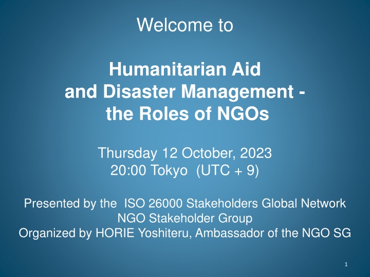 Roles of NGOs in Humanitarian Aid and Disaster Management