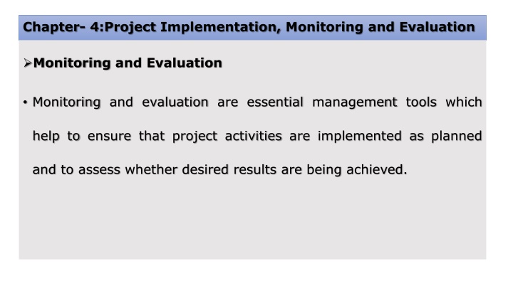 chapter 4 project implementation monitoring n.w