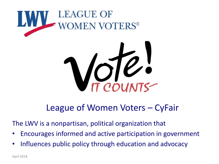 League of Women Voters CyFair - Political Organization Encouraging Government Participation