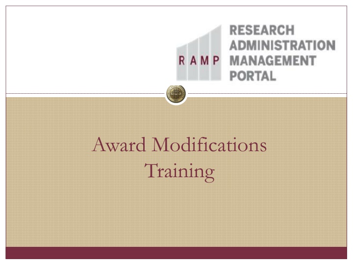 award modifications training n.w