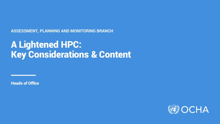 Humanitarian Appeals Planning: Key Considerations and Core Requirements