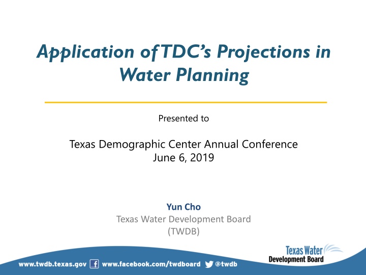 application of tdc s projections in water planning n.w