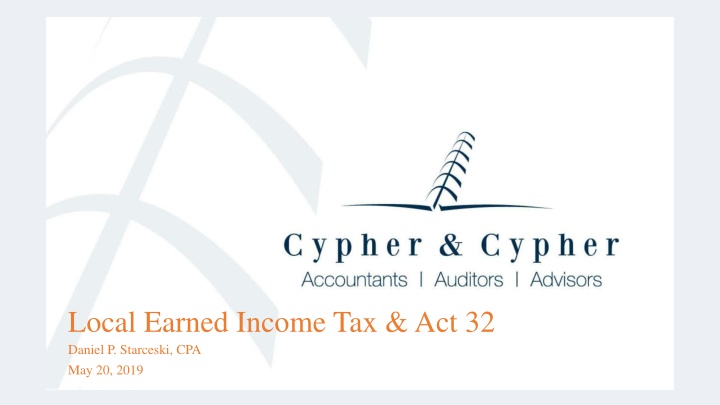 local earned income tax act 32 daniel p starceski n.w