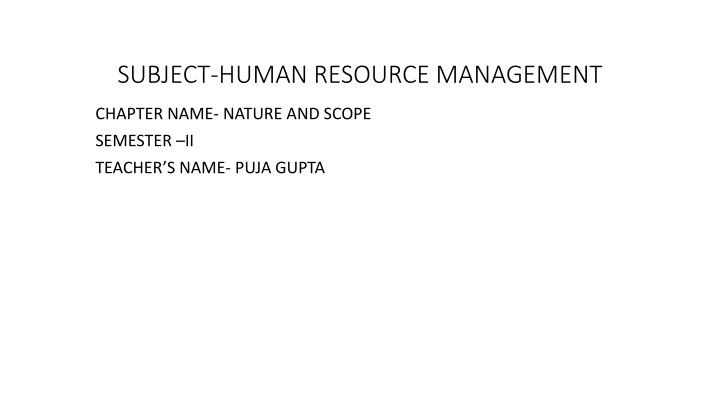 subject human resource management n.w