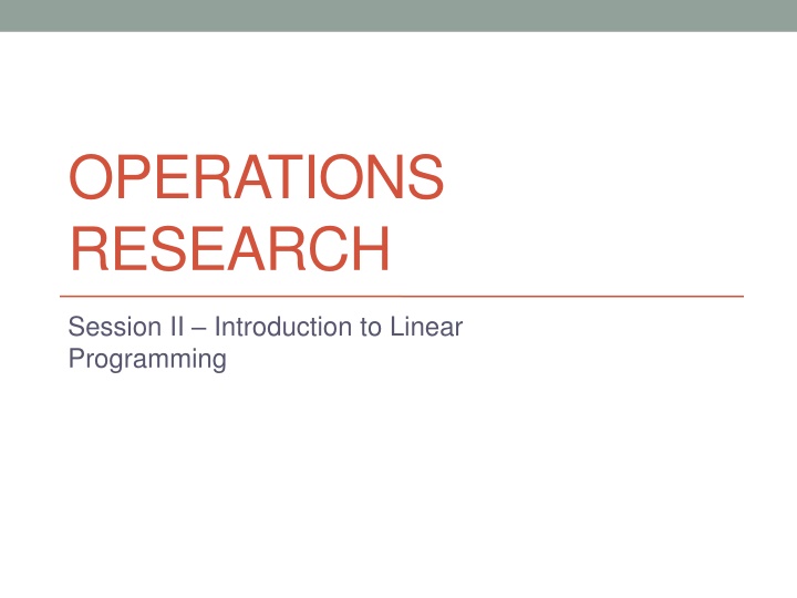 operations research n.w